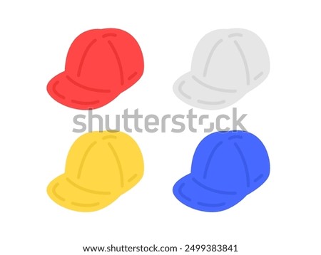 School red white yellow blue hat illustration.
