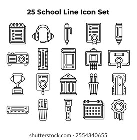 school related line drawings form a neat icon set.