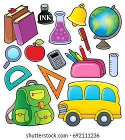 School related objects collection 1 - eps10 vector illustration.