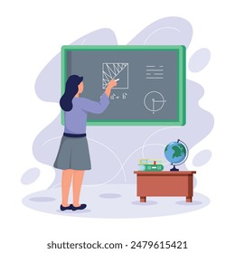 Escuela de Reapertura de Ilustraciones de Estilo Plano 
