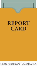 School Report Card with Yellow Envelope Illustration Isolated on White Background
