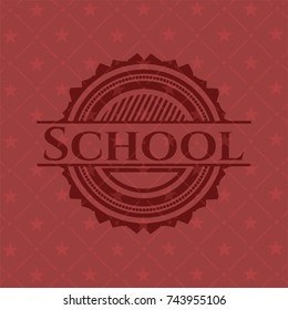 School retro red emblem