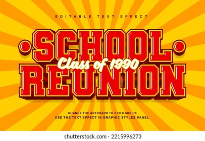 school reunion editable text effect template