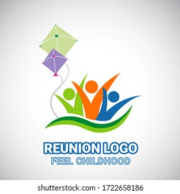 School Reunion Logo Design with flying Kite