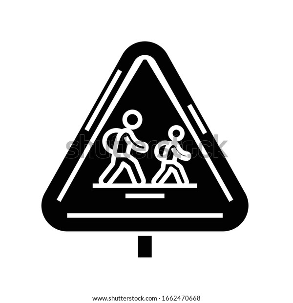 School road black icon, concept illustration,\
vector flat symbol, glyph\
sign.