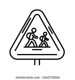 Schulstraßensymbol, Concept-Schild, Umriss-Vektorillustration, Linearsymbol.