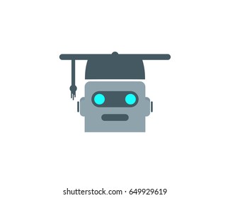 School Robot Icon Logo Design Element