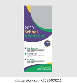 school rollup banner design template