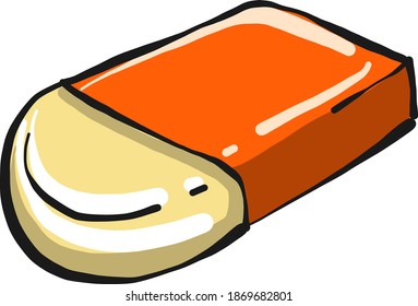 School rubber, illustration, vector on white background.