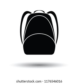 School rucksack  icon. White background with shadow design. Vector illustration.
