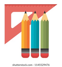 school rule with colors pencils