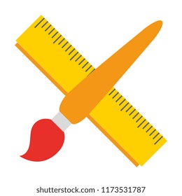 school rule with paint brush