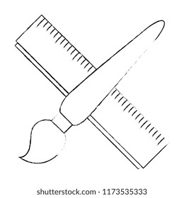 school rule with paint brush