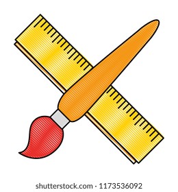 school rule with paint brush