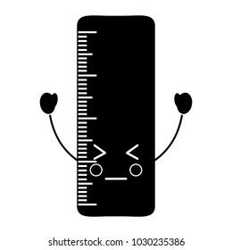 school ruler comic character kawaii