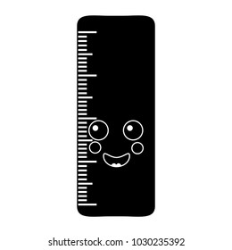 school ruler comic character kawaii