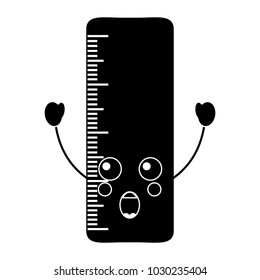 school ruler comic character kawaii