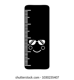 school ruler comic character kawaii