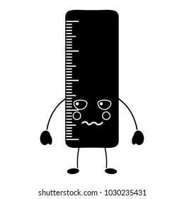school ruler comic character kawaii