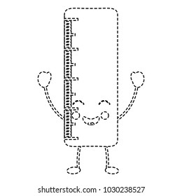 school ruler comic character kawaii