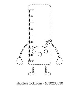 school ruler comic character kawaii
