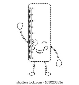 school ruler comic character kawaii