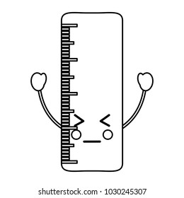 school ruler comic character kawaii