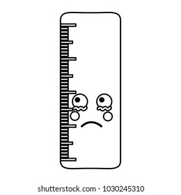 school ruler comic character kawaii