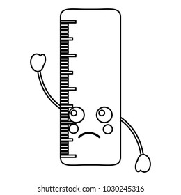 school ruler comic character kawaii