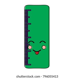 school ruler comic character kawaii