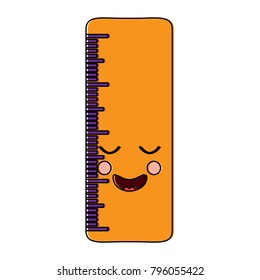 school ruler comic character kawaii