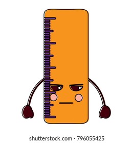 school ruler comic character kawaii
