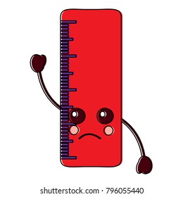 school ruler comic character kawaii