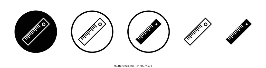 Icono de Regla escolar colección. Icono de Vector de Regla de tamaño, altura, distancia. Símbolo de Web de longitud de medida. Vector de Regla de escala de medida.