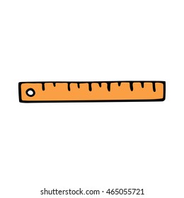 School ruler icon isolated on white background in style hand draw