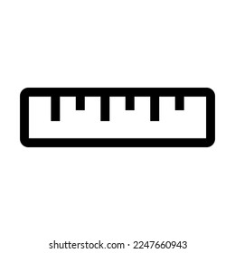 School ruler icon line isolated on white background. Black flat thin icon on modern outline style. Linear symbol and editable stroke. Simple and pixel perfect stroke vector illustration