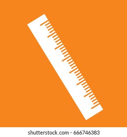 School ruler icon on orange background