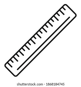 School ruler icon. Outline school ruler vector icon for web design isolated on white background