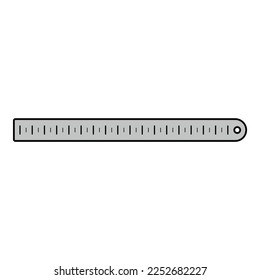 School ruler icon. Outline school ruler vector icon color flat isolated on white