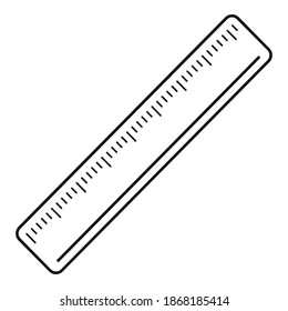 Icono de la regla de la escuela. Ilustración simple del icono vector de regla escolar para el diseño web aislado en fondo blanco