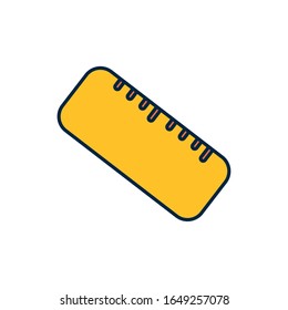 School ruler line fill style icon design, Eduaction class lesson knowledge preschooler study learning classroom and primary theme Vector illustration