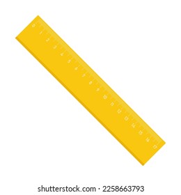School ruler with measuring scale vector illustration isolated on white background. Maths, Physics, science, education concept
