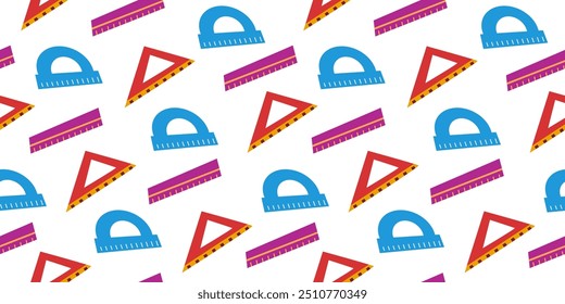 Fondo de patrón de Regla escolar. Herramienta de medición sin patrón. patrón de Regla sin patrón. fondo de patrón de ilustración de Regla.