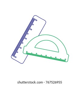 school ruler and protractor geometric measurement