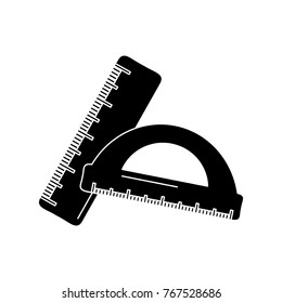 school ruler and protractor geometric measurement
