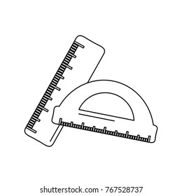 school ruler and protractor geometric measurement