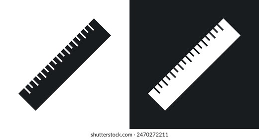 School ruler symbols. Size, height, distance ruler icon. Measure length web vector. Measurement scale ruler symbol.