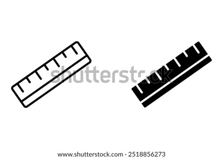 School ruler symbols. Size, height, distance ruler icon. Measure length web vector. Measurement scale ruler symbol.