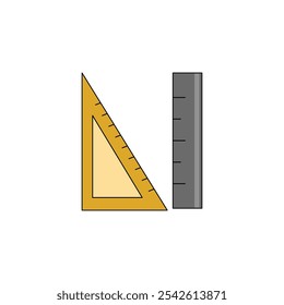 ícone de tipo de vetor de régua de escola