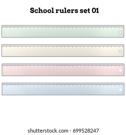 School rulers transparent set